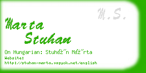 marta stuhan business card